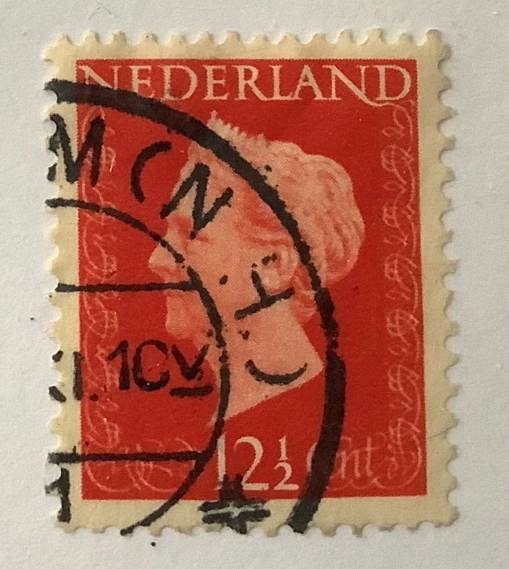 Netherlands 1947-48 Scott 290 used - 12½c, Queen Wilhelmina