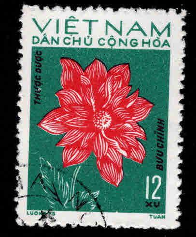 North Viet Nam Scott 721 Flower stamp Used CTO various corner cancels