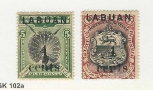 Labuan, Postage Stamp, #110-111 Mint Hinged, 1904, JFZ