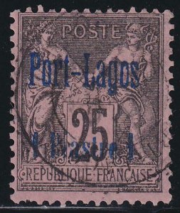 French Offices Turkey Port Lagos 1893 SC 4 USED 