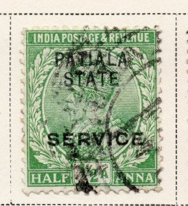 Indian States Patiala 1913 Early Issue Fine Used 1/2a. Optd 074826