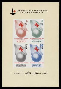 Burundi B7 MNH Red Cross, Flag