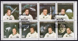 Equatorial Guinea 1979 Astronauts ovpt.Apollo 11 Sheetlet Perforated (8) MNH