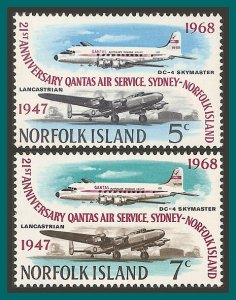 Norfolk Island 1968 QANTAS, MNH #119-120,SG96-SG97