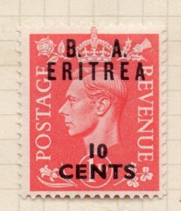 Eritrea 1948 GVI Issue Fine Mint Hinged 10c. Surcharged BMA Optd NW-198907 