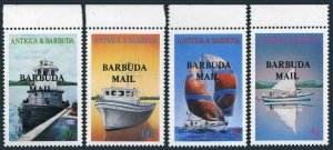 Barbuda 833-836,837,MNH.Michel 929-932,Bl.117. Boats 1987.Boat building.