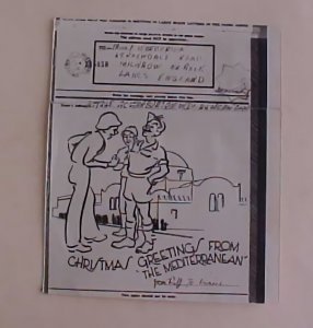 US V MAIL  FPO 767 BNAF CENSOR  PICTORIAL GREETING FROM THE MEDITERRANEAN