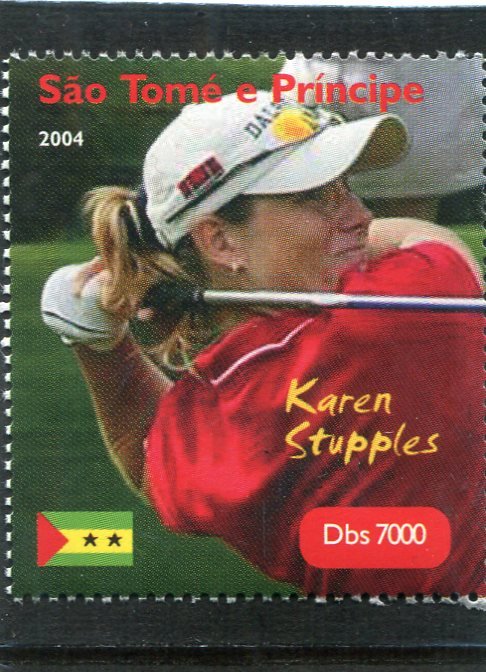 Sao Tome & principe 2004 GOLF Karen Stupples English 1v Perforated Mint (NH)