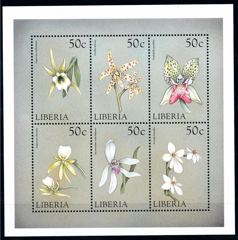 [66895] Liberia 1999 Flora Flowers Blumen Orchids Sheet MNH