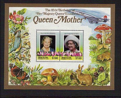 Union Island  Scott # 212 Queen Mother B-Day S/S MNH