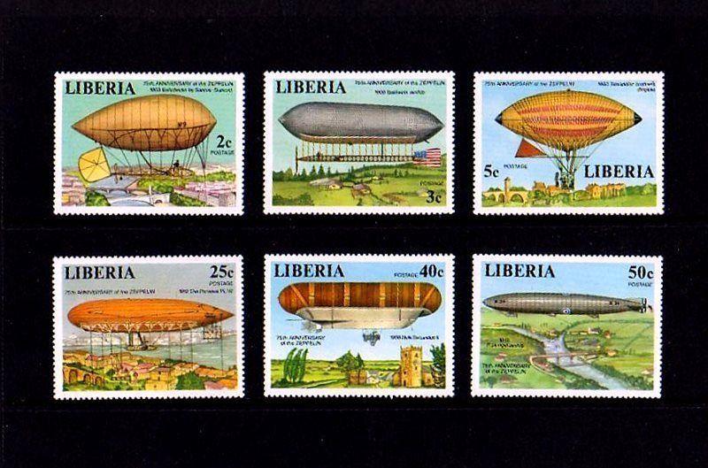 LIBERIA - 1978 - AIRSHIP - ZEPPELIN - AVIATION - MINT - MNH - SET!