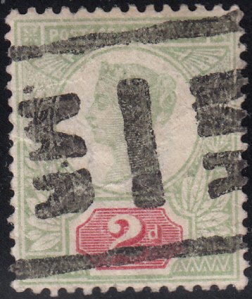 Great Britain 1887-92 used Sc 113 2p Victoria Cancel MR wrinkled