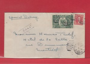 1941 Special Delivery 10c Green + 3c Mufti Canada cover