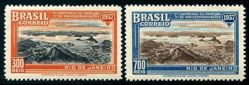 HERRICKSTAMP BRAZIL Sc.# 443-44 1937 Radio Mint NH