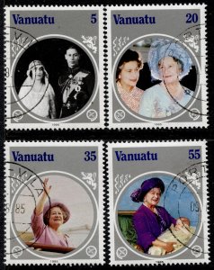 Vanuatu Stamps #392-395 USED VFU SET QUEEN MOTHERS BIRTHDAY