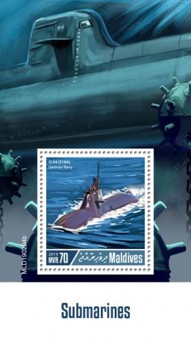 MALDIVES - 2019 - Submarines  - Perf Souv Sheet - MNH