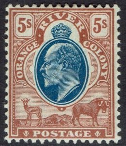 ORANGE FREE STATE 1903 KEVII SPRINGBOK AND GNU 5/-