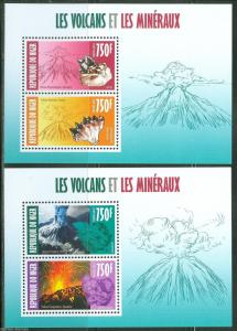 NIGER 2013 VOLCANOES & MINERALS   SET OF TWO SHEETS    MINT NH