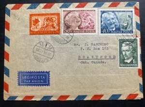 1950 Szeged Hungary Airmail Cover To Brantford Canada