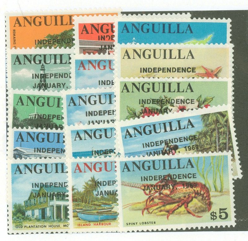 Anguilla #53-67 Mint (NH) Single (Complete Set)