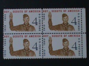 ​UNITED STATES-1960 SC#1145 50TH ANNIV: BOY SCOUTS MNH-BLOCK-VF-64 YEARS OLD