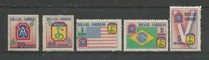 Brazil Scott catalogue # 635-639 Unused Hinged