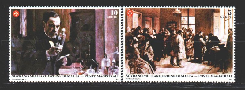 Order of Malta. 1985. 242-43. Pasteur in the laboratory, medicine. MNH.