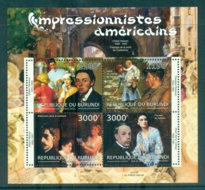 Burundi 2012 Art, Painting, American Impressionists, Metcalf, Glackens, Robin...