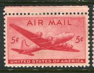 USA; 1946 early AIRMAIL issue fine Mint hinged 5c. value