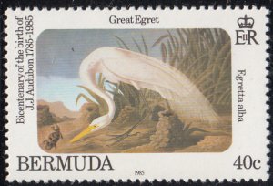 Bermuda 1985 MNH Sc #467 40c Great egret Audubon