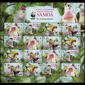 SAMOA 2010 - Scott# 1127 Sheet-WWF Doves NH