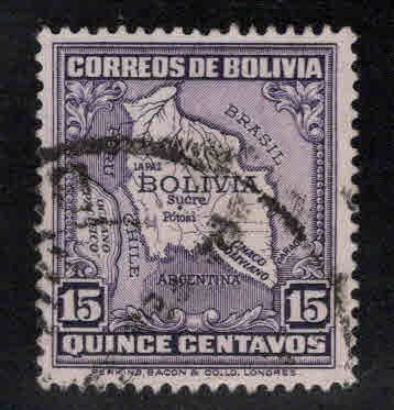 Bolivia Scott 200 Used Map stamp