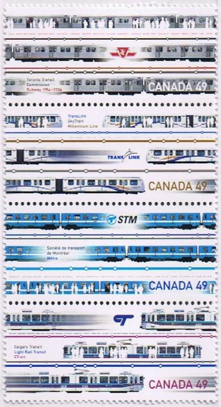 Canada Mint VF-NH #2031a Urban Transit strip/4