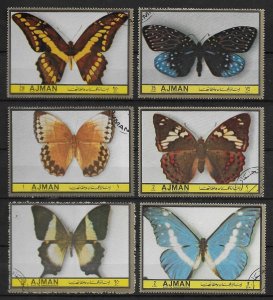 Ajman  1972  Butterflies  -  Rare series  set of 6  CTO