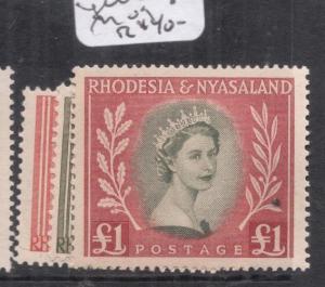 Rhodesia & Nyasaland SG 12-3, SG 15 Vermillion Shade MOG (4dog) 