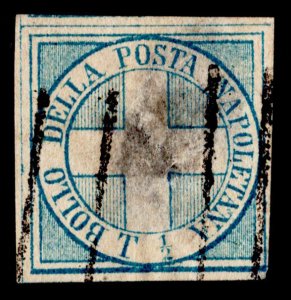 Italy Two Sicilies Scott 9 used with thin.
