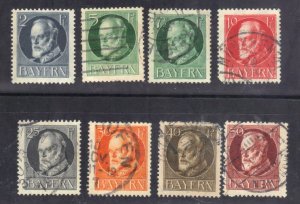 BAYERN, GERMAN STATE SCOTT# 94,96,97,98,103,104,105,106 USED  1914-20