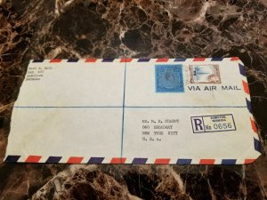 1942 Bermuda Airmail Registered Cover to USA # 123