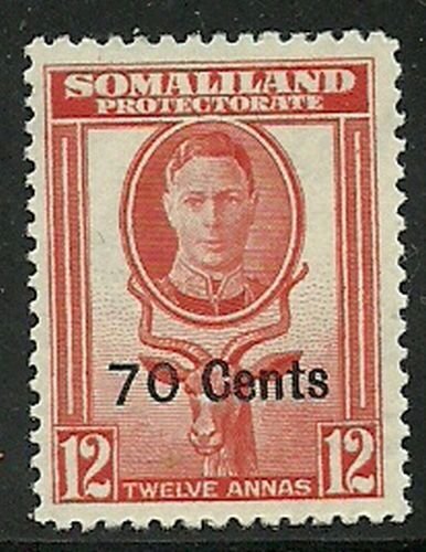Album Treasures Somaliland Prot Scott # 122 70c on 12a George VI Mint Fresh LH-
