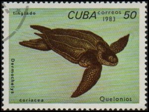 Cuba 2622 - Cto - 50c Leatherback Sea Turtle (1983) (cv $0.90)