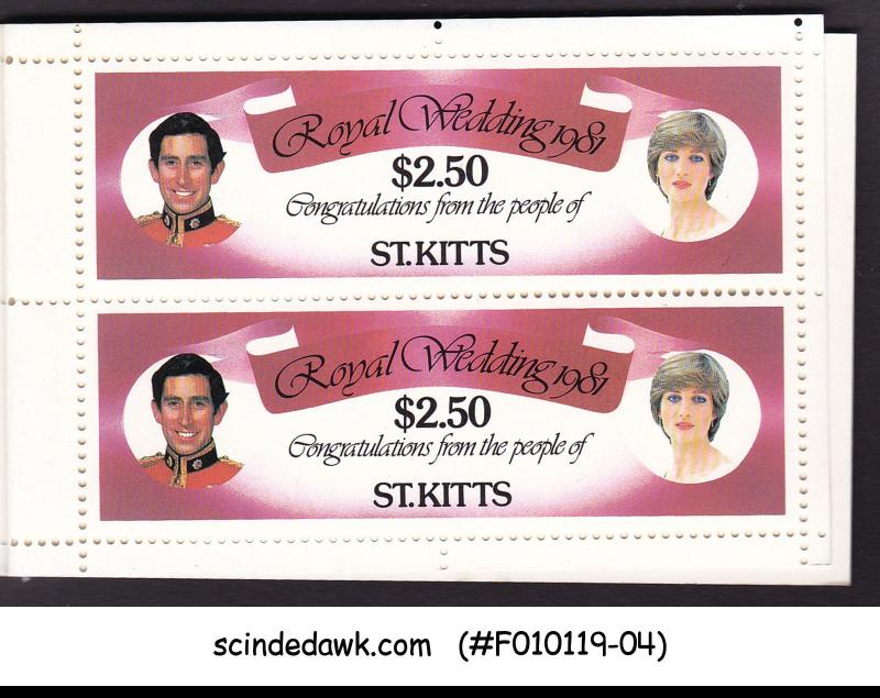 ST KITTS - 1981 ROYAL WEDDING - STAMPBOOKLET ( 3 BOOKLET PANES MNH)