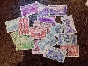 Scott #785-802; Lot of 17 used stamps of 1937; sound, off paper; most VF.