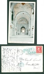 USA . 1918 Postcard. 1 C. Washington. Colonnade Union Railway Station. Used