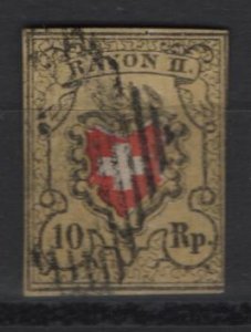 SWITZERLAND  8 USED,  THIN CROSS ISSUE