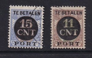 Netherlands  NVPH #PV1-PV2  used  1924 postpakket-verrekenzegels