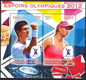 Mali 2012 Olympics Tennis N. Djokovic V. Azarenka Sheet MNH