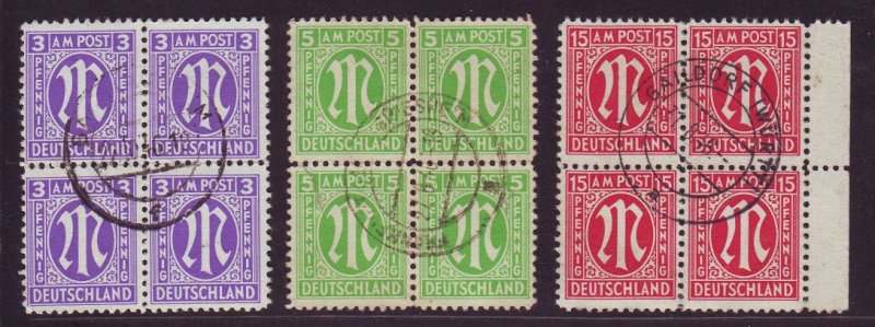 GERMANY Alliiert AmBri [1945] MiNr 0001 ex ( O/used ) [03] 4er