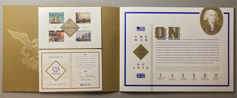 U.S. 2012-15 #4703,4805,4921,4952 Folio, War of 1812, MNH(13 pics).