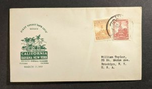 1933 Santa Lucia Grace Line Maiden Voyage Cover Mexico to New York