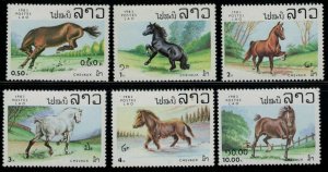 Laos 436-441 MNH NGAI Horse Breeds, Farm Animals ZAYIX 031822S81M